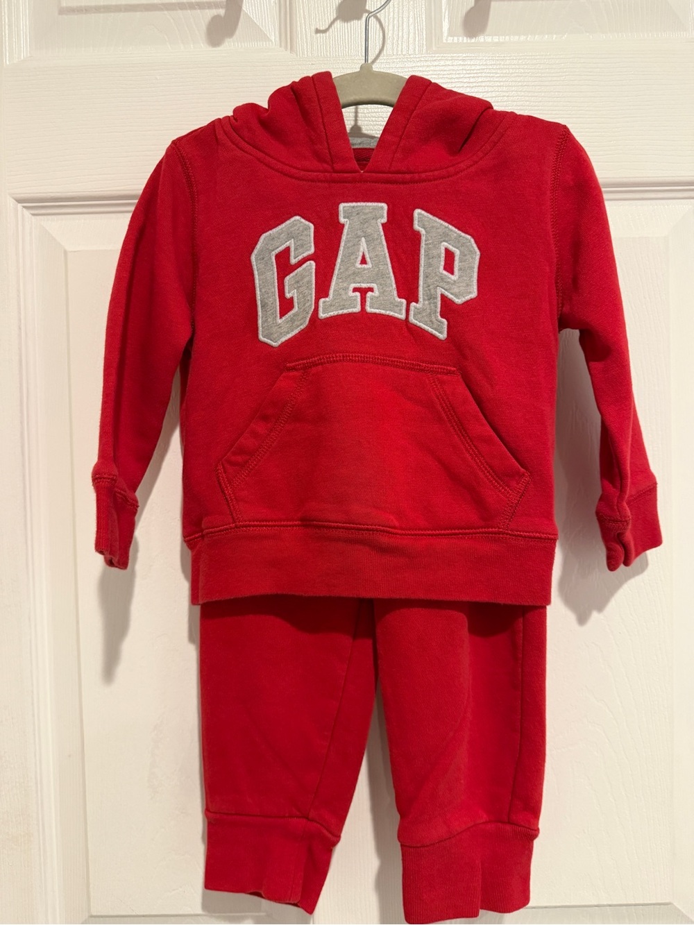 Baby Gap Toddler Red Fleece Hoodie Jogger Sweatpants Set 2 Years 2 Piece Outfit